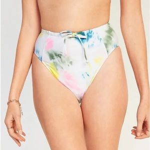NWT Tie Up French Cut Multi Tie Dye Bikini Bottoms